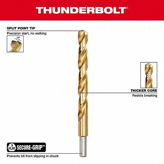 Milwaukee 48-89-0012 Jobber Length Drill Set 1/2 in Smallest Drill Bit Size, 1/16 in Largest Drill Bit Size - KVM Tools Inc.KV21R665
