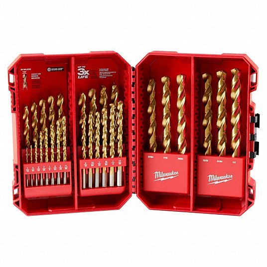Milwaukee 48-89-0012 Jobber Length Drill Set 1/2 in Smallest Drill Bit Size, 1/16 in Largest Drill Bit Size - KVM Tools Inc.KV21R665