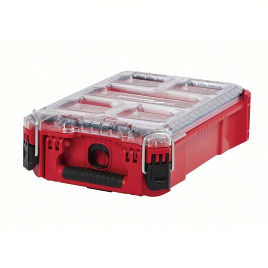 Milwaukee 48-22-8435 Tool Case 9 7/8 in Wd, 15 1/4 in Dp, 4 5/8 in Ht, Plastic, 5 Compartments, Red - KVM Tools Inc.KV488A60