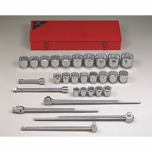 Wright 829 1" Drive Socket Set, SAE, 29 pcs - KVM Tools Inc.KV48J315