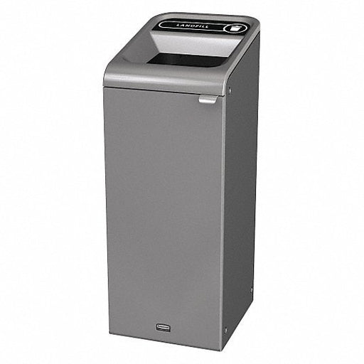 Rubbermaid 1961614 15 gal Rectangular Steel Recycling Bin, Gray - KVM Tools Inc.KV48PZ15