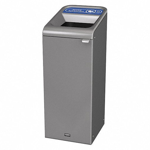 Rubbermaid 1961615 15 gal Rectangular Steel Recycling Bin, Gray - KVM Tools Inc.KV48PZ16