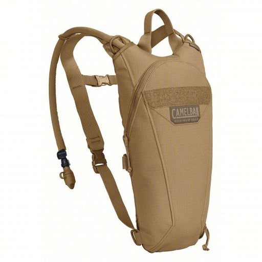 Camelbak 1717201000 Hydration Pack 100 oz/3 L, Tan, 4 21/64 in Dp, 17 21/64 in Lg, 9 7/16 in Wd, 500D Cordura - KVM Tools Inc.KV493R80