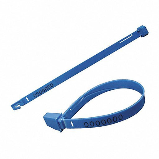 ELC Security 070H19PPBL Fixed Length Truck Stamped Seals 8-1/2" x 1/4", Blue, Pk250 - KVM Tools Inc.KV49AH62