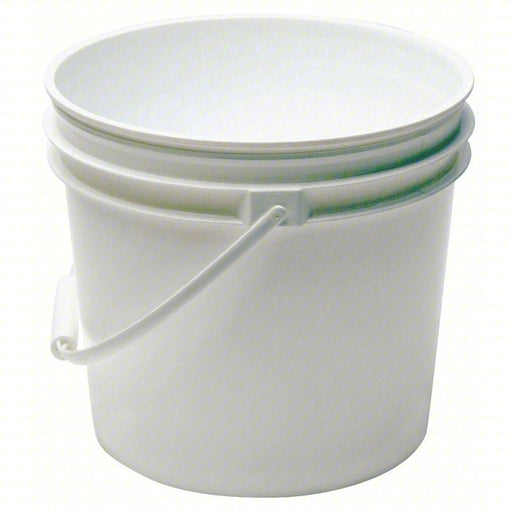 KVM Tools ROP2110-WP Pail 1 gal, Open Head, Plastic, 8 1/4 in, 7 3/8 in Overall Ht, Round, White - KVM Tools Inc.KV49EN46