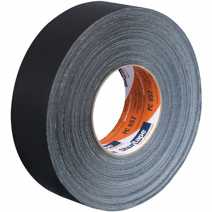 Shurtape PC 657 BLK-48mm x 55m-24 rls/cs Duct Tape, 55m L, Adhesion 104 oz/in, Black - KVM Tools Inc.KV49JR16