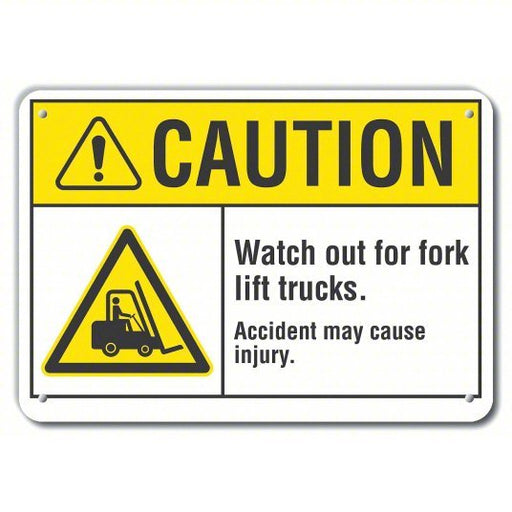 Lyle LCU3-0013-NP_14x10 Caution Sign Plastic, Mounting Holes Sign Mounting, 10 in x 14 in Nominal Sign Size, 0.055 in Thick - KVM Tools Inc.KV459W70