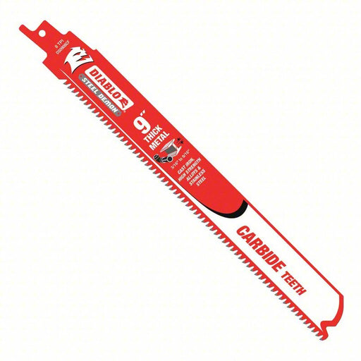 Diablo DS0908CF3 Reciprocating Saw Blade 8 Teeth per Inch, 9 in Blade Lg, 1 in Ht, 0.049 in Cut Wd, 3 PK - KVM Tools Inc.KV49XZ71