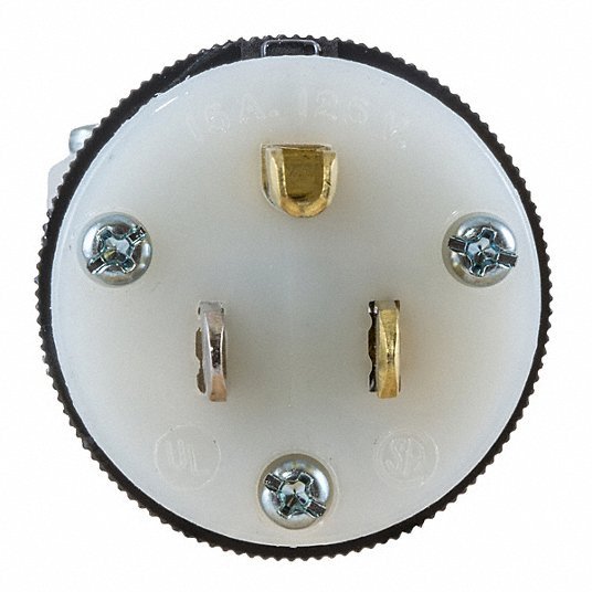Hubbell HBL5266C Straight Blade Plug, Male, NEMA 5-15P, 15 A, 125V AC, 2 Poles, 3 Blades, Black/White - KVM Tools Inc.KV4A250