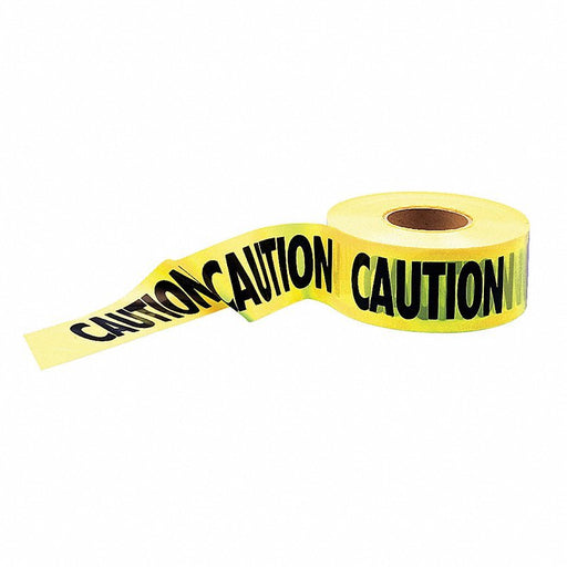KVM Tools KV4A416 Barricade Tape, Caution, Yellow, 3 in Wide x 1000 ft Long, Polyethylene, 1.6 mil Thickness - KVM Tools Inc.KV4A416