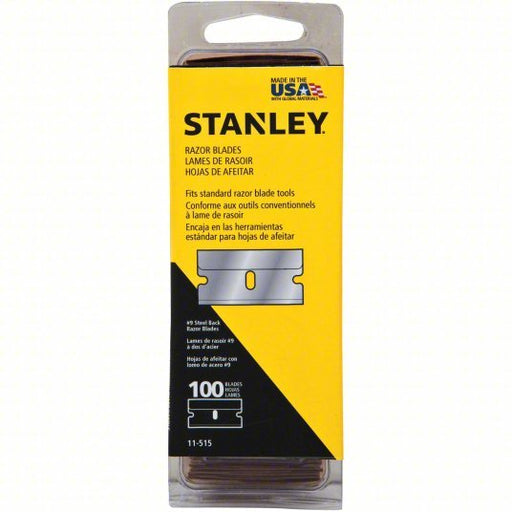 Stanley 11-515 1-1/2 in. x 11/16 in. x 0.015625 in. Steel Razor Blade (100-Pack) - KVM Tools Inc.KV4A807