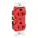 Hubbell HBL8300HRED Receptacle 5-20R, 20 A, 125V AC, Red, 2 Poles - KVM Tools Inc.KV4D059