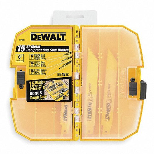 Dewalt DW4890 15 Piece Bi-Metal Reciprocating Saw Blade Set with tough case - KVM Tools Inc.KV4DV61