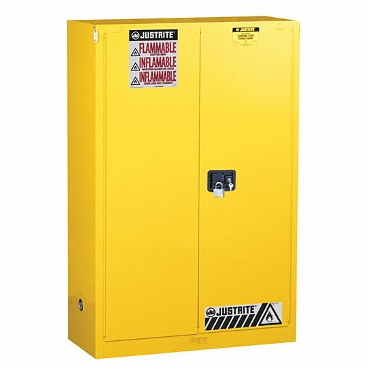 Justrite 896080 Sure-Grip EX Flammable Safety Cabinet, 60 Gal., Yellow - KVM Tools Inc.KV1YNE8
