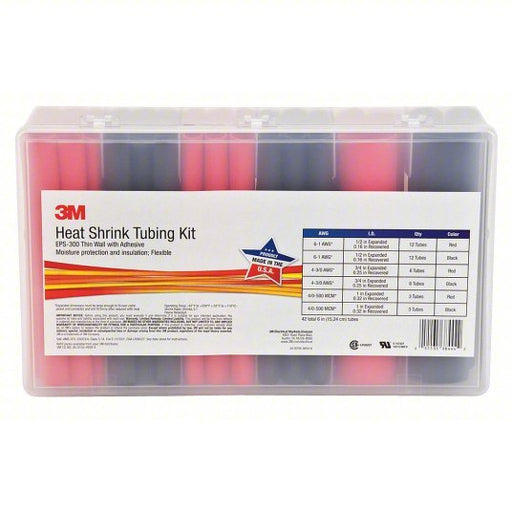 3M EPS300-1/2 TO 1-BLACK&RED-5-42 PC KITS Heat Shrink Tubing Kit - KVM Tools Inc.KV4KNE8
