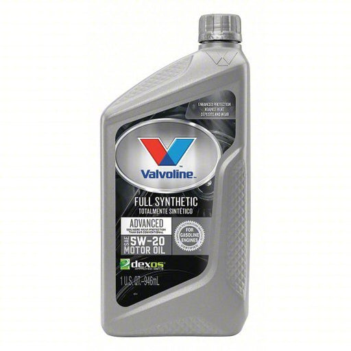 Valvoline VV927 Engine Oil Synthetic, Gasoline Engines, 1 qt Size, Bottle, 5W-20, 1, API, Advanced, Amber - KVM Tools Inc.KV4NPH6