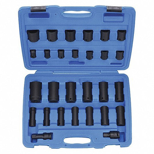 KVM Tools KV4PRG8 Impact Socket Set, 1/2 in Drive Size, Black Oxide, 28-Piece - KVM Tools Inc.KV4PRG8