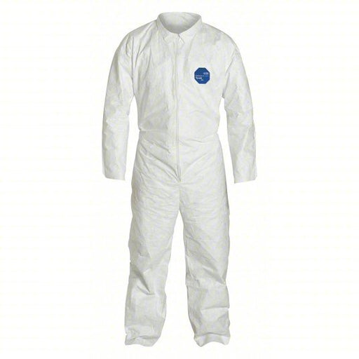 Dupont TY120SWH3X0025NF Collared Disposable Coveralls 3XL, Tyvek® 400, Open Ankle, White, Serged Seam, 25 PK - KVM Tools Inc.KV25RP67