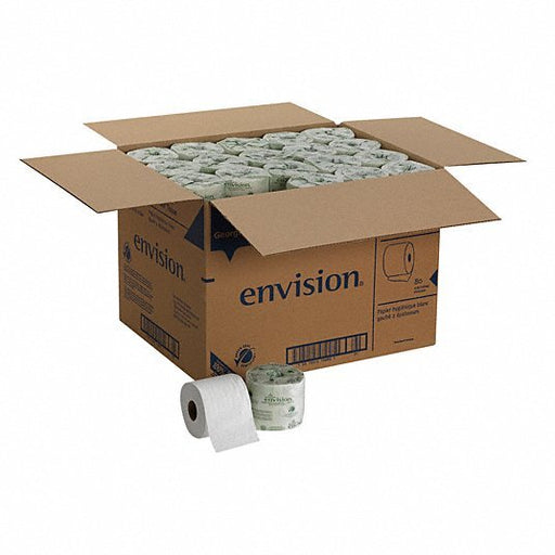 Georgia-Pacific 19880/01 Envision Toilet Paper, 2 Ply, 550 Sheets/Roll, 4 in x 4 in Sheets, Std Core, White, 80 Pack - KVM Tools Inc.KV4TE17