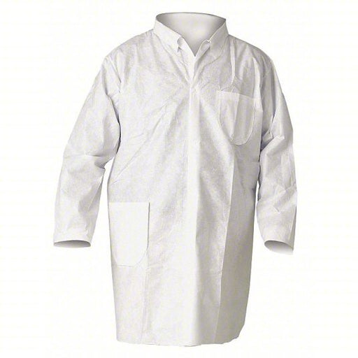 Kimberly-Clark 10019 Disposable Lab Coat SMMMS, Mandarin Collar, Snaps Closure, 2 Pockets, Open Cuff, M - KVM Tools Inc.KV4WXY3
