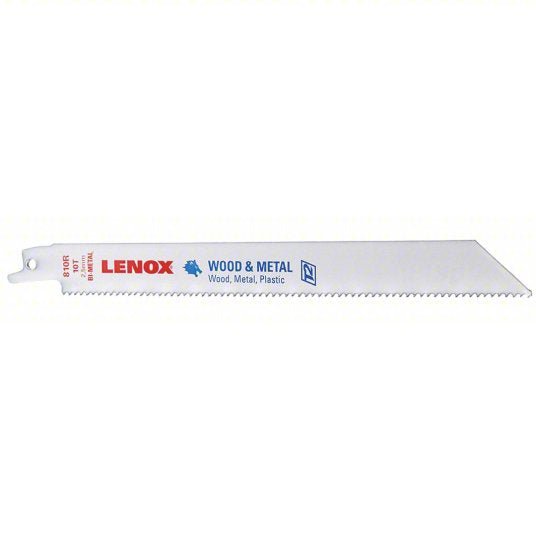 Lenox 20580810R Reciprocating Saw Blade 10 Teeth per Inch, 8 in Blade Lg, 3/4 in Ht, 0.035 in Cut Wd, 5 PK - KVM Tools Inc.KV4XL18