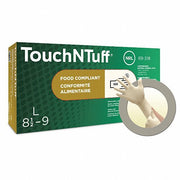 Touchntuff 69-318 Lightweight Latex Exam Gloves, Natural Rubber Latex, Powder Free, Natural, 100 PK - KVM Tools Inc.KV4XT04