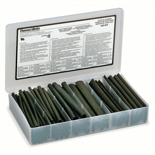 Shrink-Kon HSKIT Heat Shrink Tubing Kit 74 Pc, 1/2 in/1/4 in/1 in/3/16 in/3/4 in/3/8 in, 2:1, 6 in - KVM Tools Inc.KV4YF48