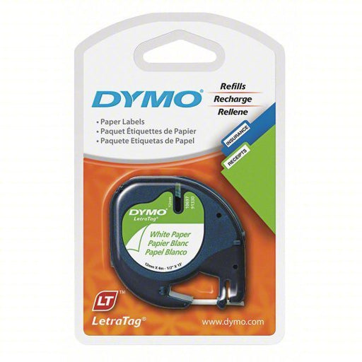Dymo 10697 Paper Label Tape, 0.5"x13 ft., White, PK2 - KVM Tools Inc.KV51VM36