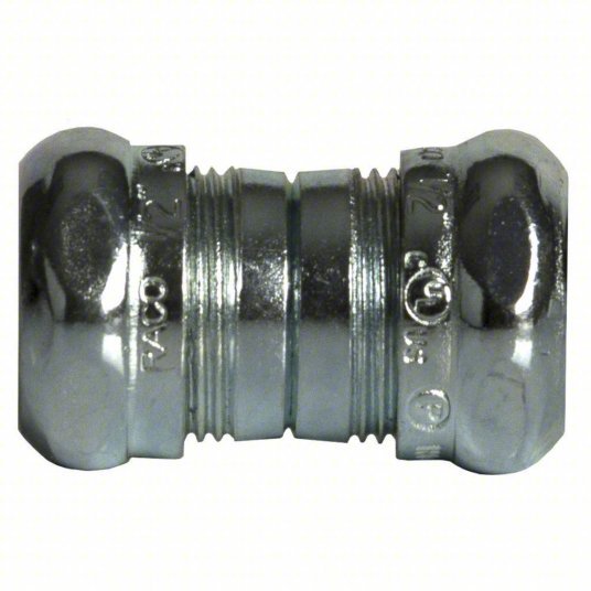 Raco 2923 Compression Conduit Coupling Steel, 3/4 in Trade Size, 2 3/16 in Overall Lg, Gray - KVM Tools Inc.KV52AU62