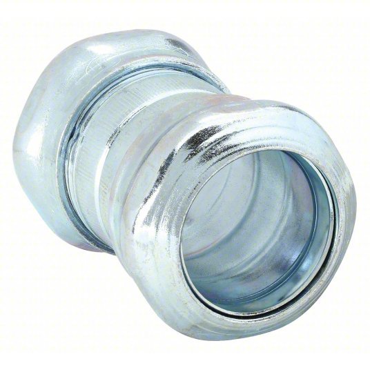 Raco 2922 Compression Conduit Coupling Steel, 1/2 in Trade Size, 1 29/32 in Overall Lg, Gray - KVM Tools Inc.KV52AU67