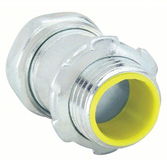 Raco 2913 Compression Conduit Connector Steel, 3/4 in Trade Size, 1 9/32 in Overall Lg, Insulated, Gray - KVM Tools Inc.KV52AU91