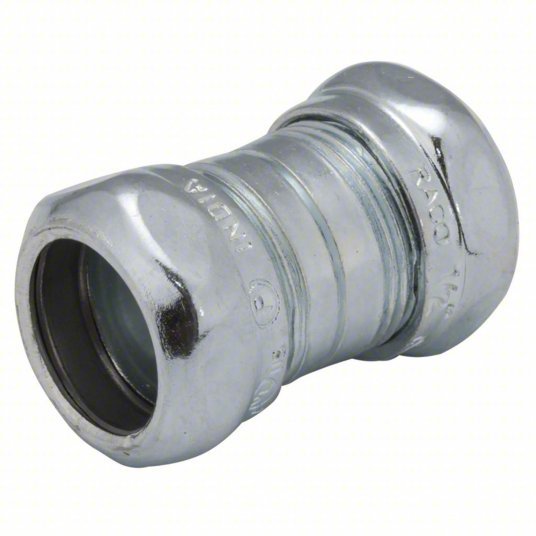 Raco 2923 Compression Conduit Coupling Steel, 3/4 in Trade Size, 2 3/16 in Overall Lg, Gray - KVM Tools Inc.KV52AU62