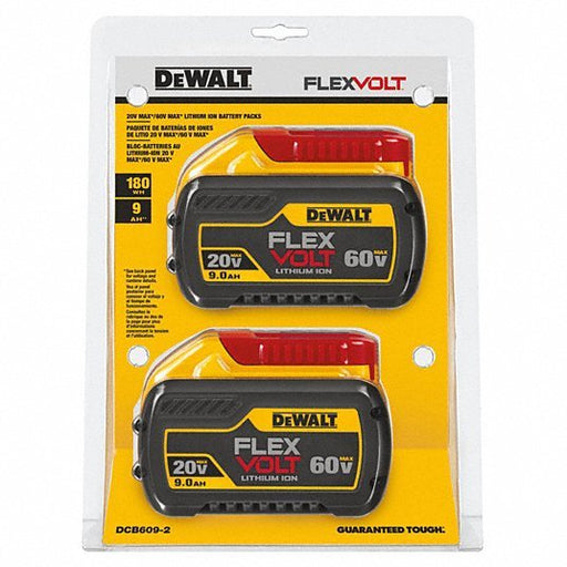 DeWalt DCB609-2 20.0/60.0V Li-Ion Battery, 9.0Ah Capacity, 2-Piece - KVM Tools Inc.KV53JH18