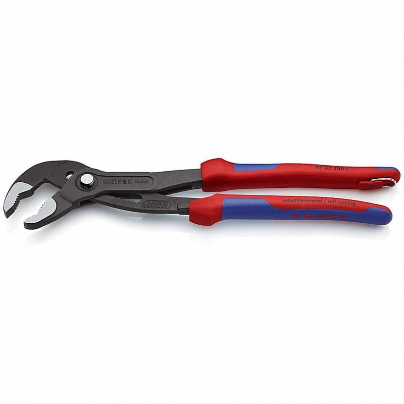 Knipex 87 02 300 T BKA Water Pump Plier V, Push Button, 2 3/4 in Max Jaw Opening, 12 in Overall Lg, 30 Jaw Positions - KVM Tools Inc.KV54JD79