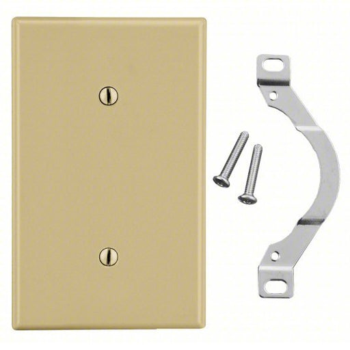 Hubbell P14I Blank Strap Mount Wall Plate Blank, Plastic, Ivory, 0 Outlet Openings, 0 Switch Openings - KVM Tools Inc.KV55KR85