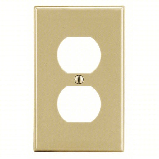 Hubbell P8I Duplex Receptacle Wall Plate Duplex Outlet, Plastic, Ivory, 1 Outlet Openings, 0 Switch Openings - KVM Tools Inc.KV55KT43