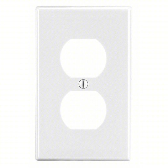 Hubbell P8W Duplex Receptacle Wall Plate Duplex Outlet, Plastic, White, 1 Outlet Openings, 0 Switch Openings - KVM Tools Inc.KV55KT46