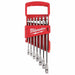 Milwaukee 48-22-9406 Ratcheting Combination Wrench Set, SAE, 3/8 in to 3/4 in Head Sizes, 12 Points, 7-Piece - KVM Tools Inc.KV55MN29