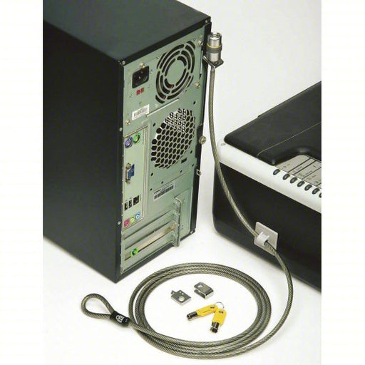 Ability One 5340-01-598-7496 Cable Lock Keyed Different, 6 ft Cable Lg, 9/64 in Cable Dia, Steel - KVM Tools Inc.KV55VD50