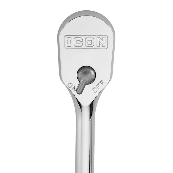 Icon 56341 1/2 in. Drive Professional Low-Profile Ratchet with Comfort Grip - KVM Tools Inc.KVHF56341