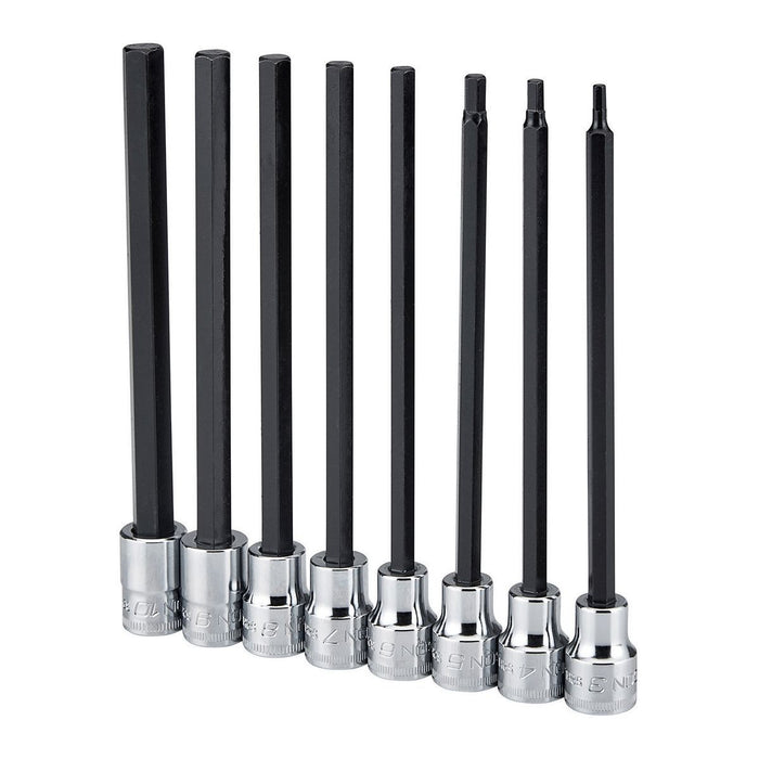 Icon 56583/S2HLM-8 3/8 in. Drive Metric Professional Long Hex Bit Socket Set, 8 Piece - KVM Tools Inc.KVHF56583