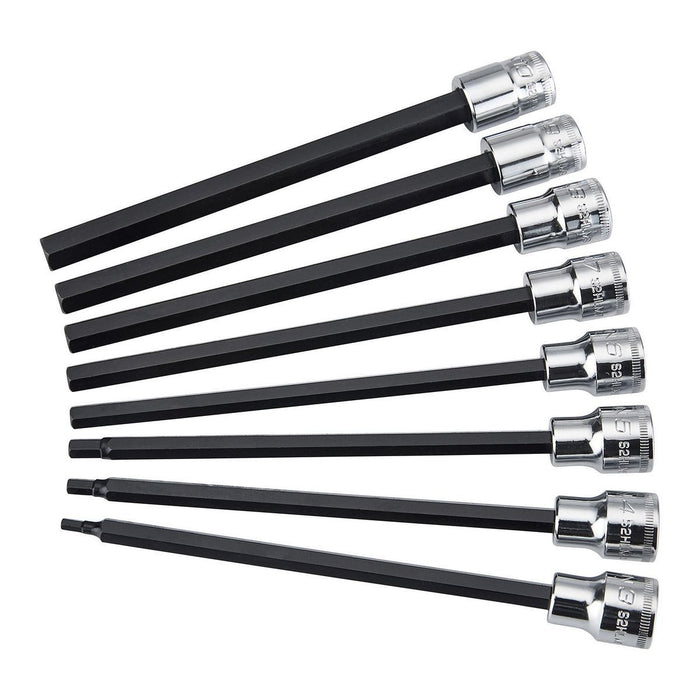 Icon 56583/S2HLM-8 3/8 in. Drive Metric Professional Long Hex Bit Socket Set, 8 Piece - KVM Tools Inc.KVHF56583