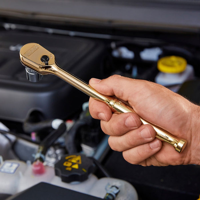 Icon 56907 3/8 in. Drive Professional Special Edition Gold Plated Ratchet - KVM Tools Inc.KVHF56907