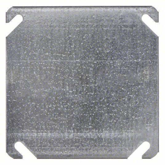 Raco 752 Electrical Box Cover, Square, 2 Gang, Galvanized Zinc, Blank Cover, 1/8 in D, 4-1/8 in W, 4-1/8 in L PK50 - KVM Tools Inc.KV5A053