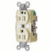 Hubbell HBL8200I Receptacle Duplex, 5-15R, 15 A, 125V AC, Ivory, 2 Poles, Hospital Grade Fed. Spec., Screw Terminals - KVM Tools Inc.KV5A078