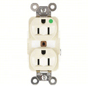 Hubbell HBL8200I Receptacle Duplex, 5-15R, 15 A, 125V AC, Ivory, 2 Poles, Hospital Grade Fed. Spec., Screw Terminals - KVM Tools Inc.KV5A078