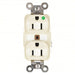 Hubbell HBL8200I Receptacle Duplex, 5-15R, 15 A, 125V AC, Ivory, 2 Poles, Hospital Grade Fed. Spec., Screw Terminals - KVM Tools Inc.KV5A078