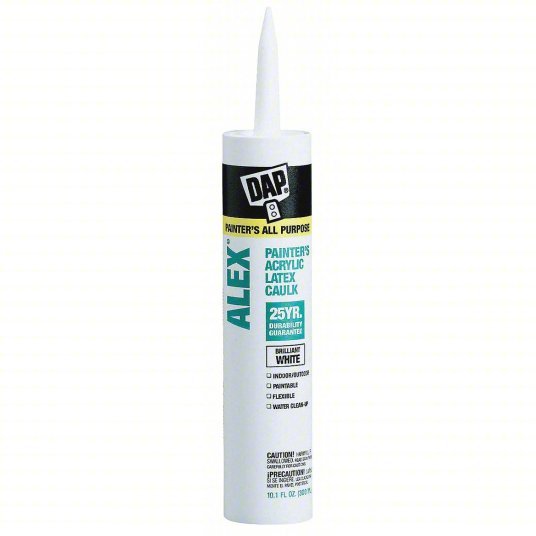 DAP 18670 Acrylic Latex Caulk Alex Painter's, White, 10 oz Container Size, Cartridge - KVM Tools Inc.KV5E079