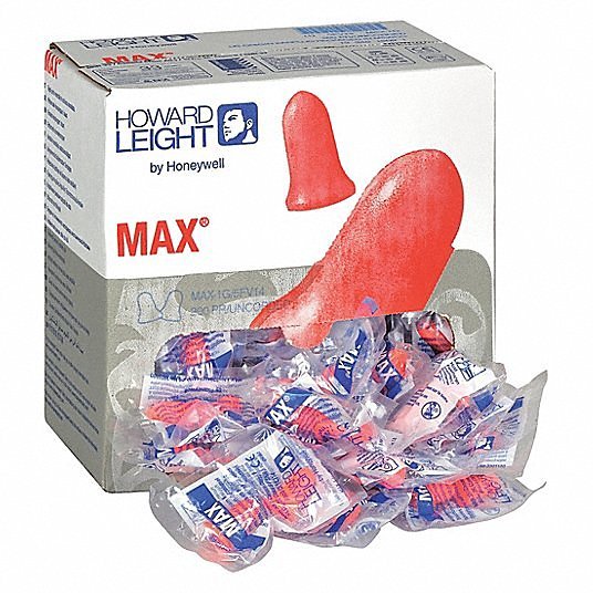 Honeywell MAX1 Disposable Foam Uncorded Earplugs, Bell Shape, 33 dB