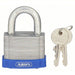 Abus 41/50 KD Keyed Padlock, Open, Square Recycled Steel Body, Hardened Steel Shackle, 15/16 in W - KVM Tools Inc.KV5JKR4
